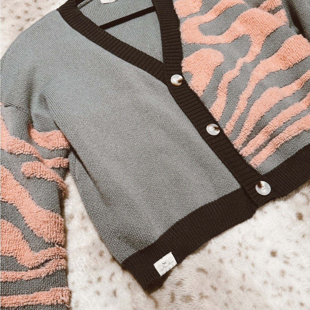 Simply Southern Pink and Gray Cardigan Sweater